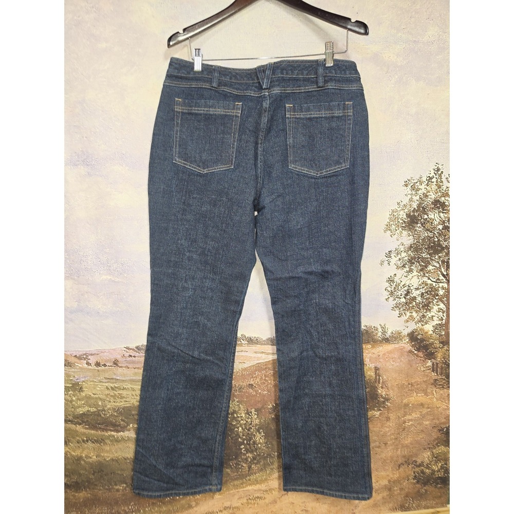 Duluth Trading Co Jeans Womens 14x33 Dark Wash Mid Rise Straight Stretch Denim - Picture 9 of 9